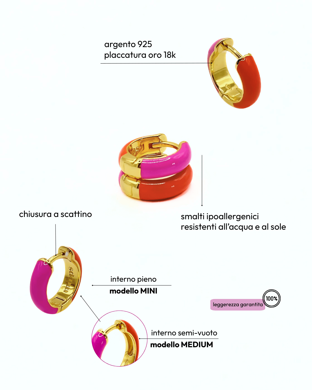Orecchino HOOP COLOR - Tangerine - MOOPSCL - TANGmini