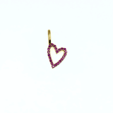Charm SPARKLE HEART - Ruby