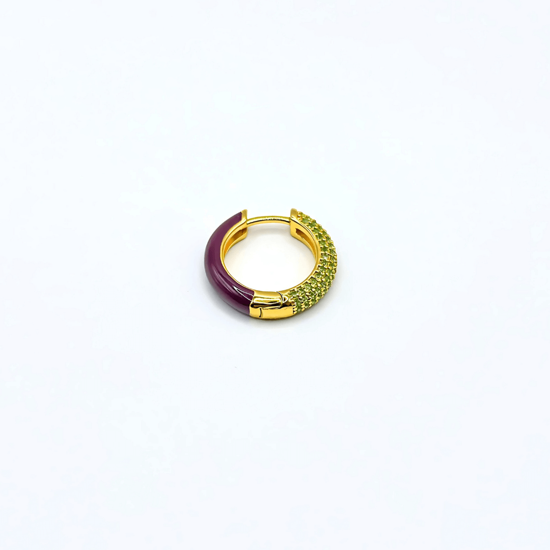 Orecchino HOOP GEMS - Plum