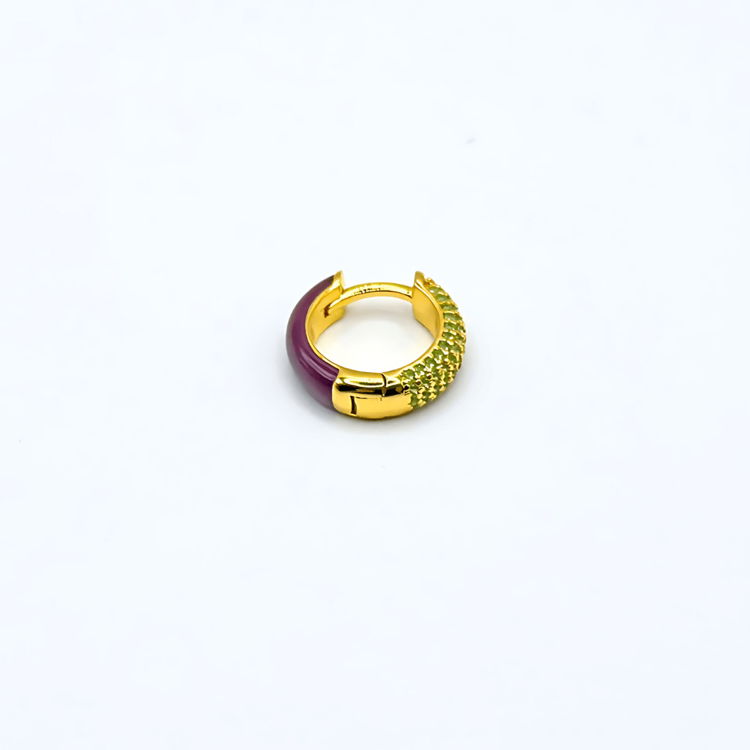 Orecchino HOOP GEMS - Plum