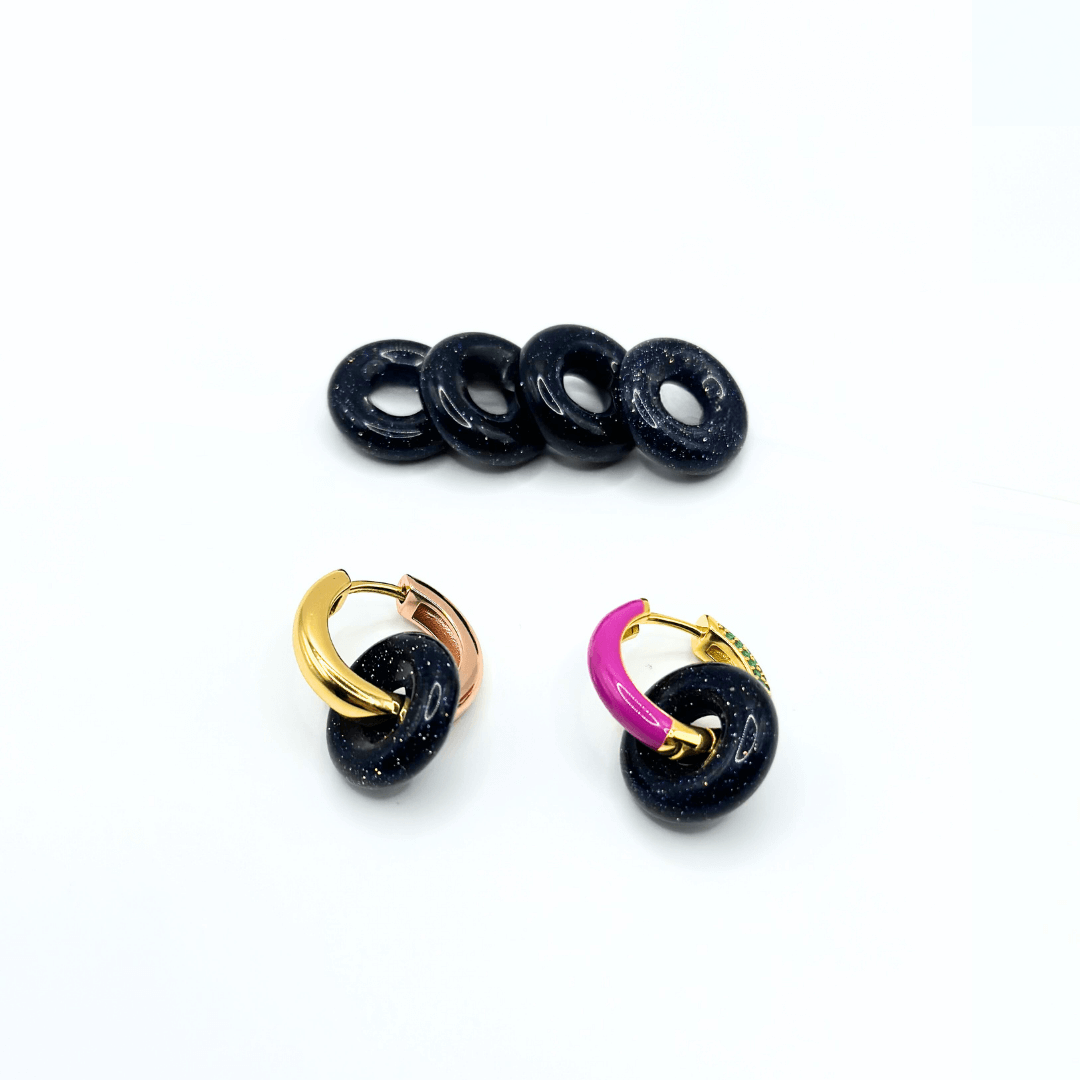 Charm DONUT STONES - Blu Goldstone - MOOPSDon - Stones - BGold