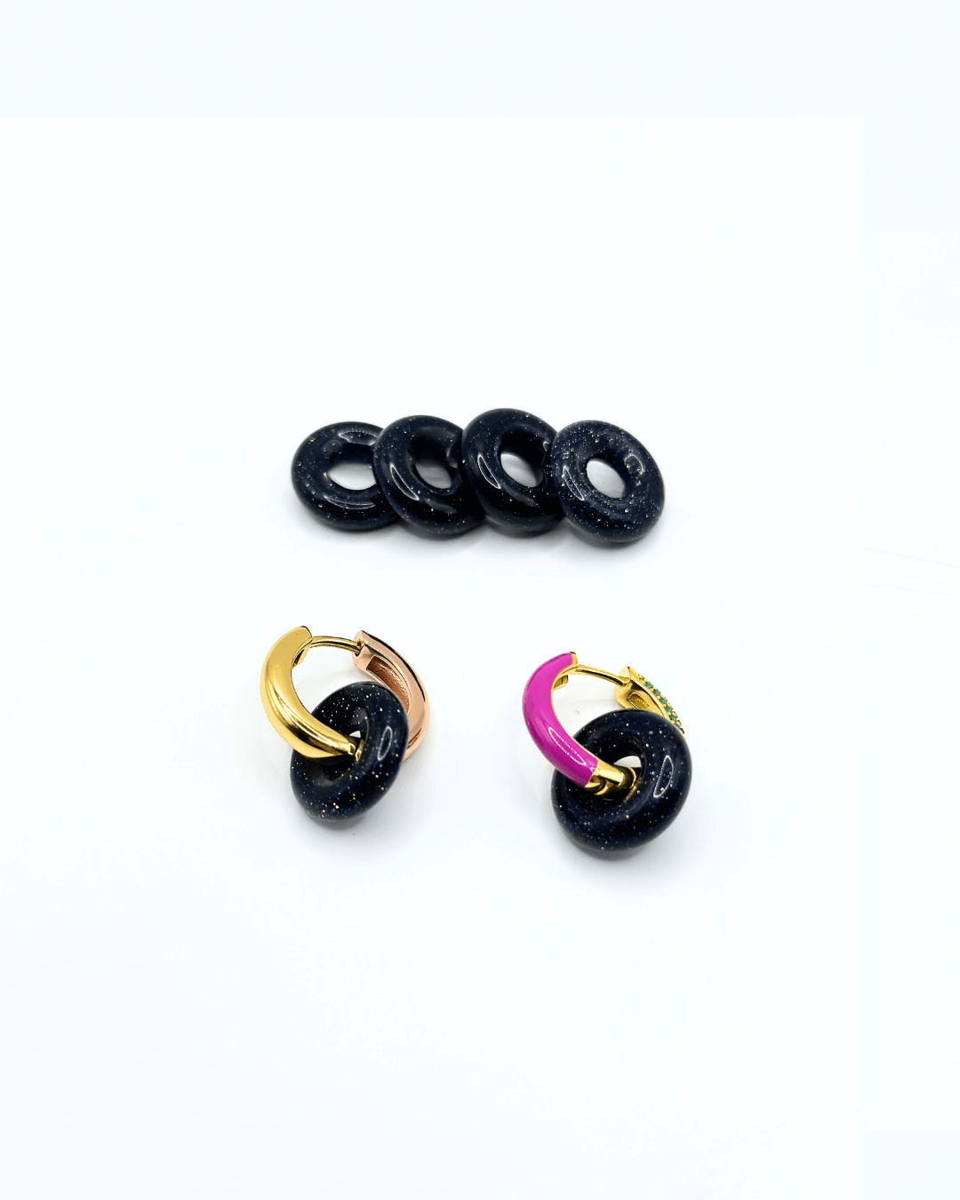 Charm DONUT STONES - Blu Goldstone - MOOPSDon - Stones - BGold