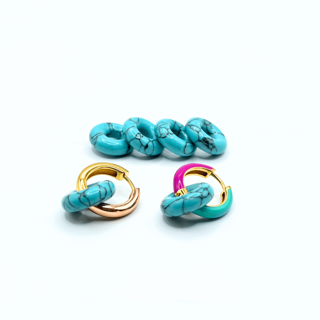 Charm DONUT STONES - Magnesite Turchese - MOOPSDon - Stones - MTur