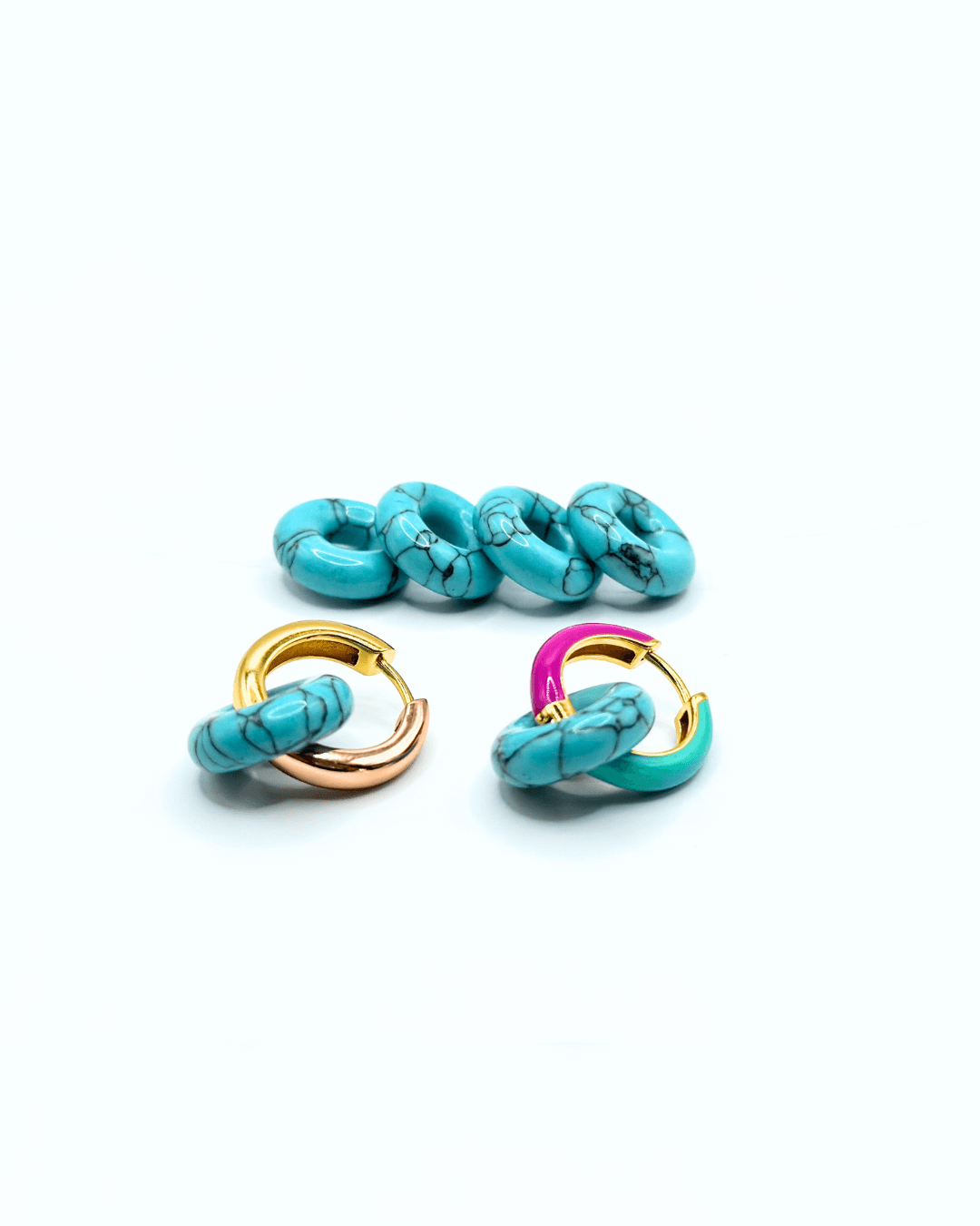 Charm DONUT STONES - Magnesite Turchese - MOOPSDon - Stones - MTur