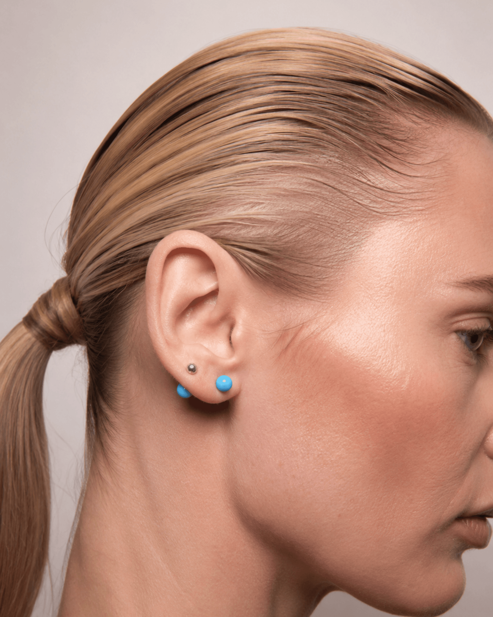 Orecchino DOT COLOR - Silver Aqua - MOOPSPI-CO-009
