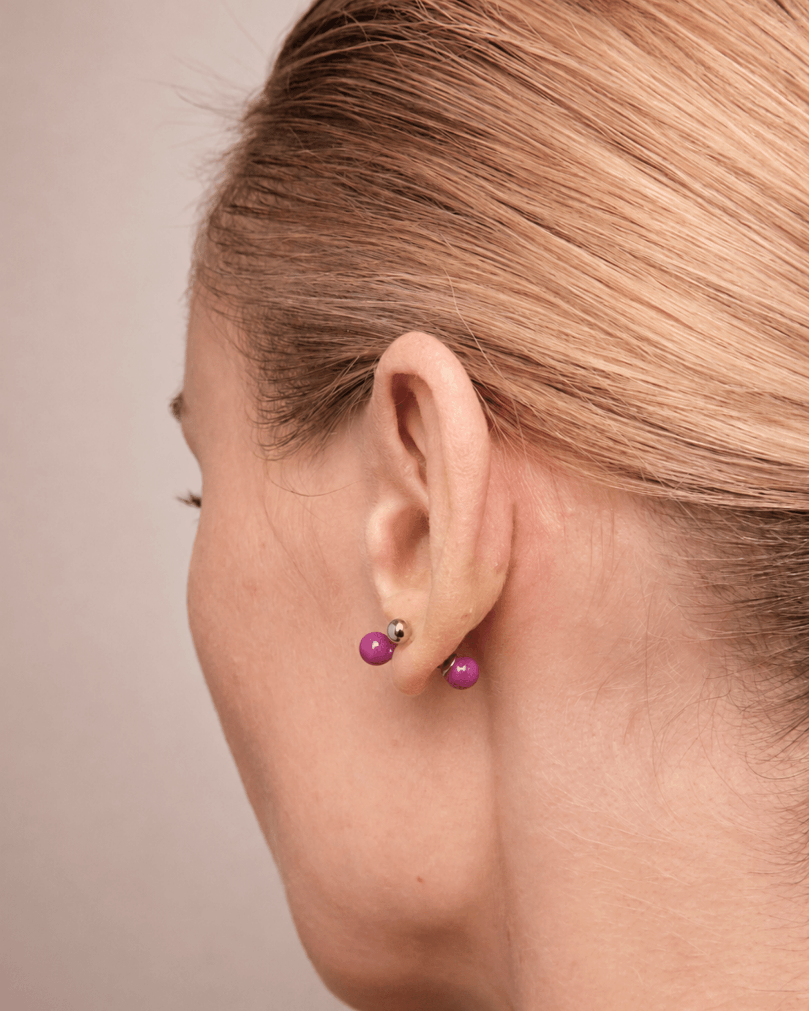 Orecchino DOT COLOR - Silver Berry - MOOPSPI-CO-010