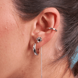 Orecchino FLOOX FLOWER - Silver Black - MOOPSFLOOX - SB