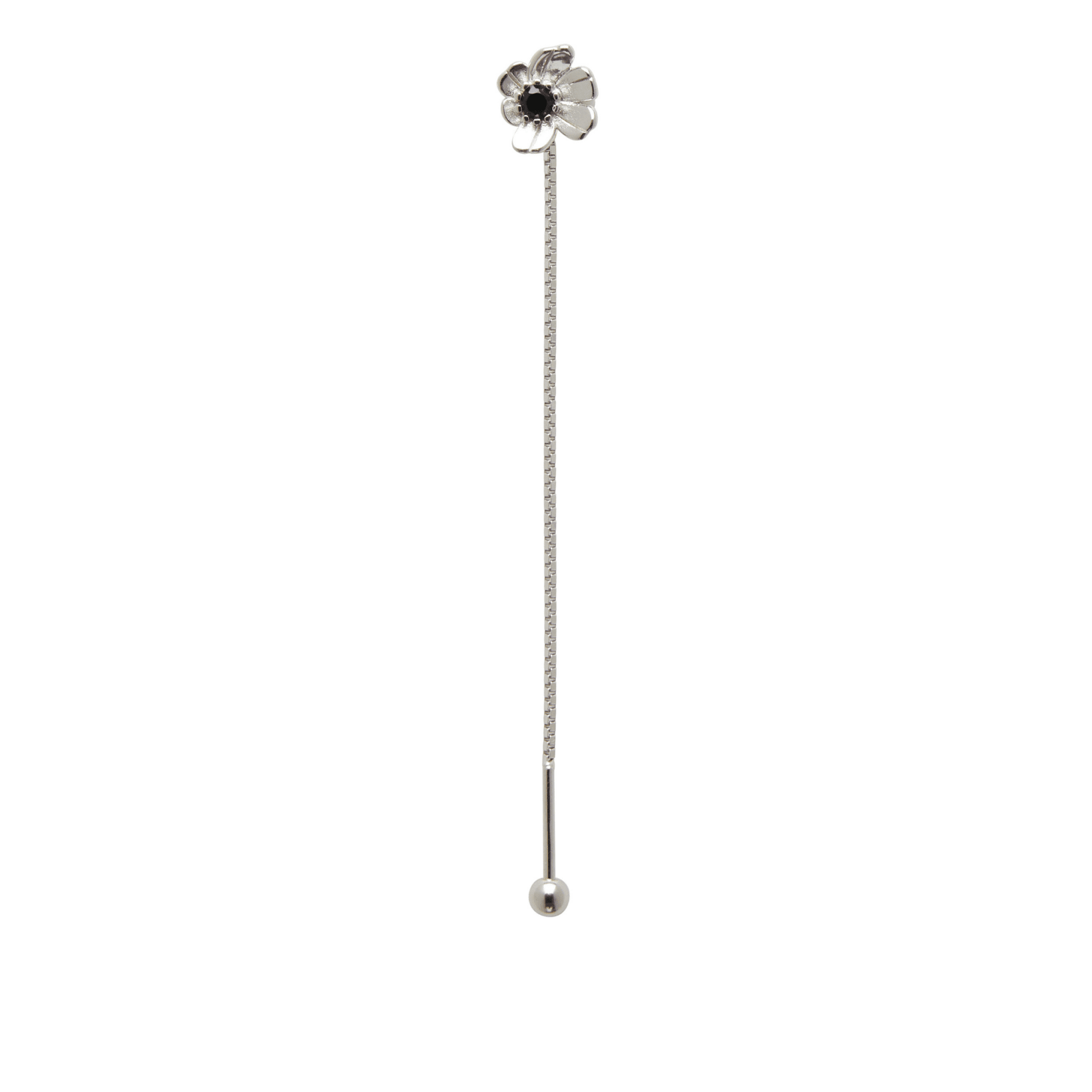 Orecchino FLOOX FLOWER - Silver Black - MOOPSFL-PR-005