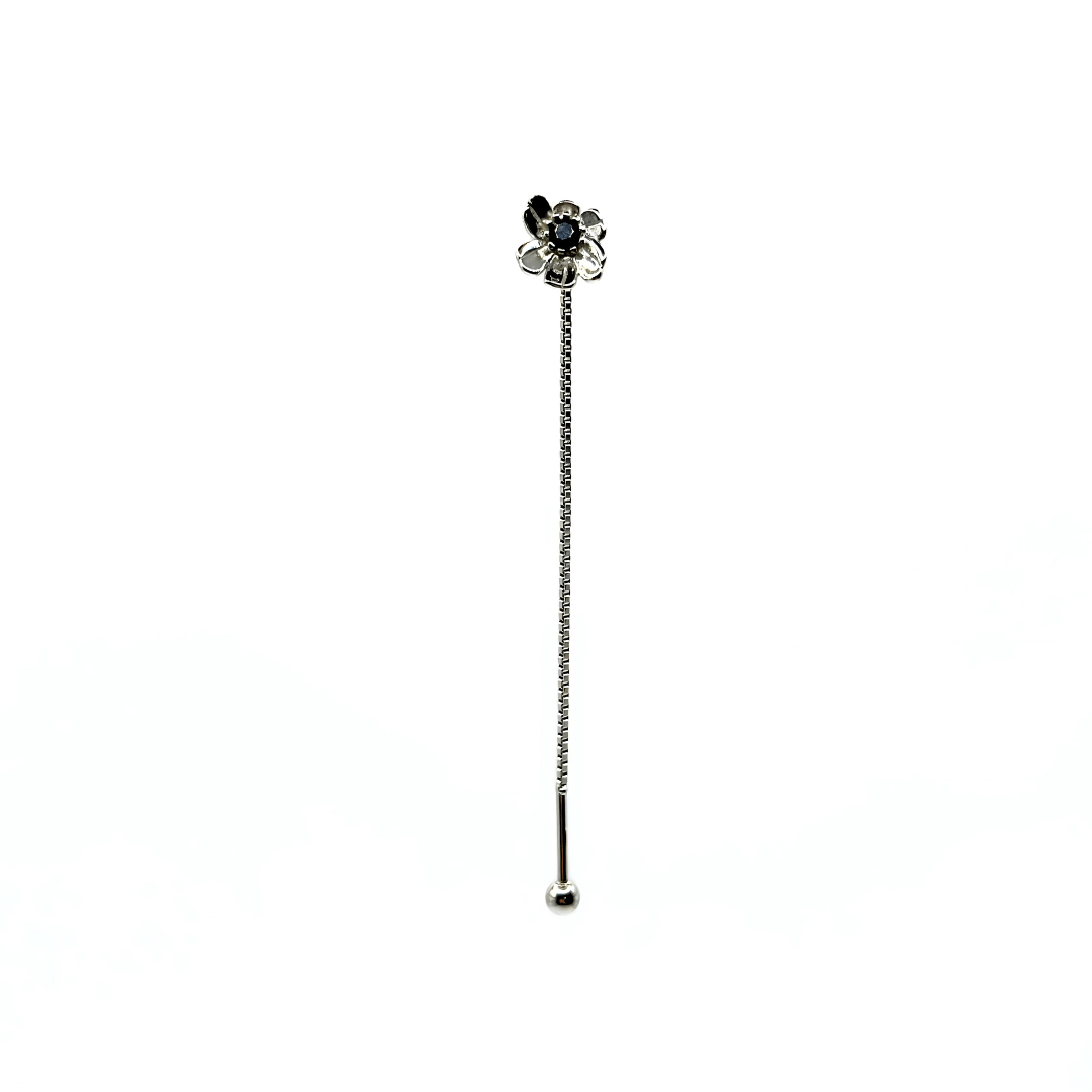 Orecchino FLOOX FLOWER - Silver Black - MOOPSFLOOX - SB
