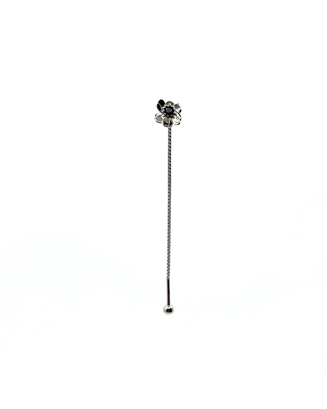 Orecchino FLOOX FLOWER - Silver Black - MOOPSFLOOX - SB