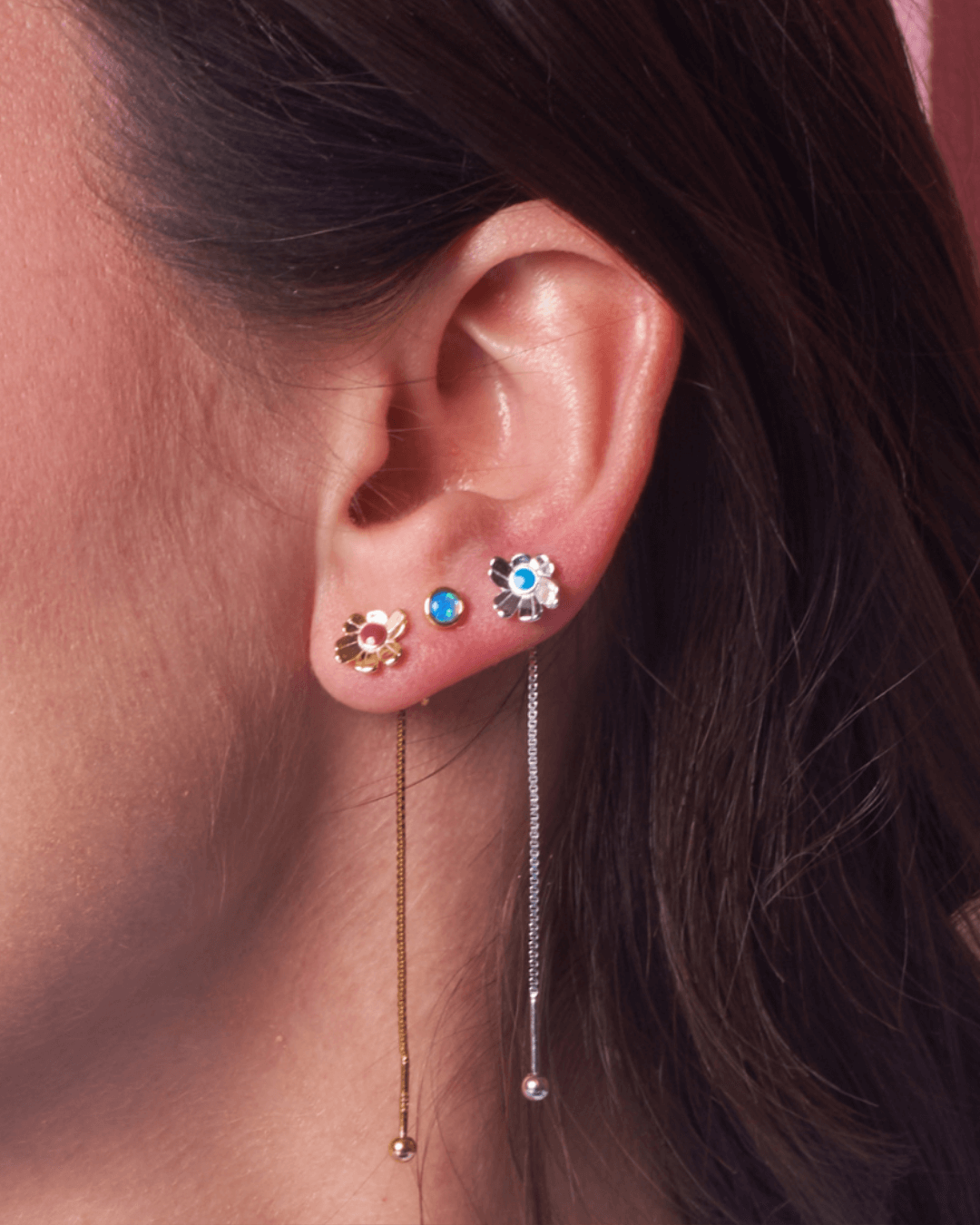 Orecchino FLOOX FLOWER - Silver Blue - MOOPSFLOOX - SBLUE