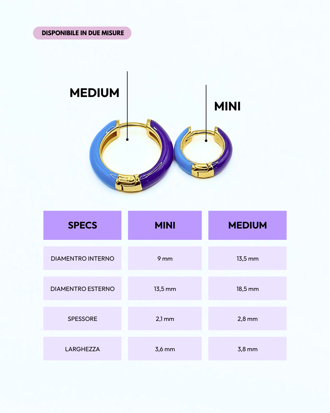 Orecchino HOOP COLOR - Aqua - MOOPSCL - AQUAmini