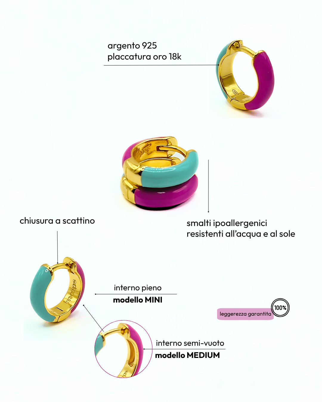 Orecchino HOOP COLOR - Berry - MOOPSCL - BERRYmini