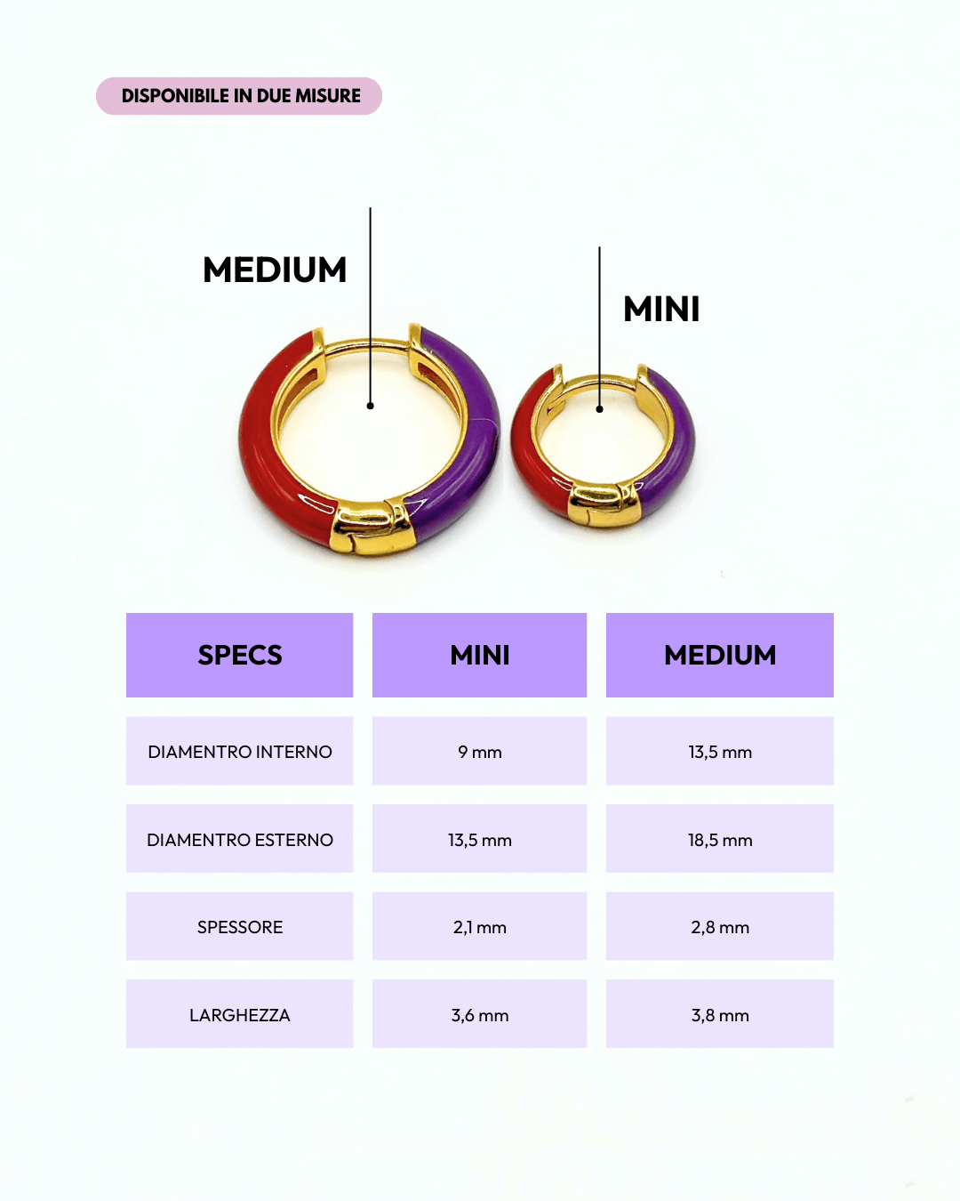Orecchino HOOP COLOR - Cherry - MOOPSCL-CHERRYmini