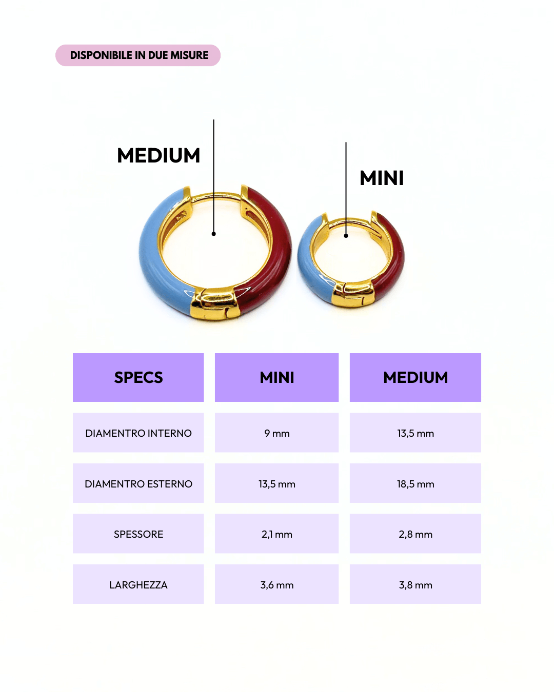 Orecchino HOOP COLOR - Cloud - MOOPSCL-CLOUDmini