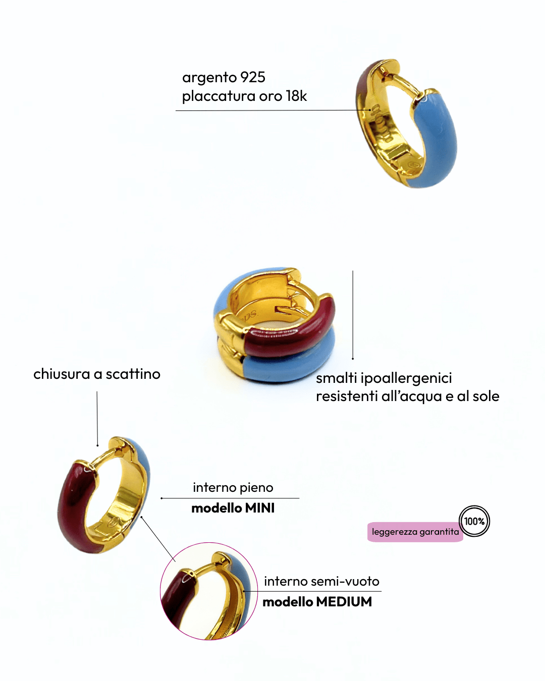 Orecchino HOOP COLOR - Cloud - MOOPSCL-CLOUDmini