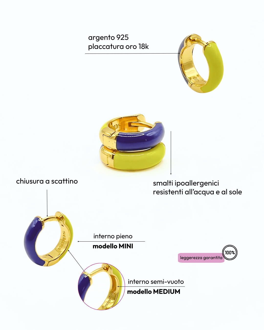 Orecchino HOOP COLOR - Lemon - MOOPSCL - LEMmini