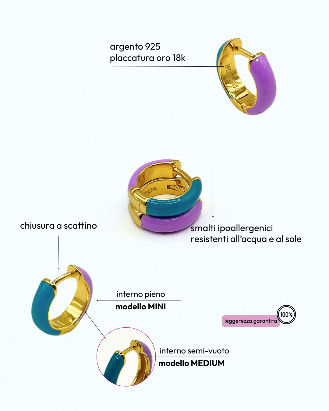 Orecchino HOOP COLOR - Lilac - MOOPSCL-LILACmini