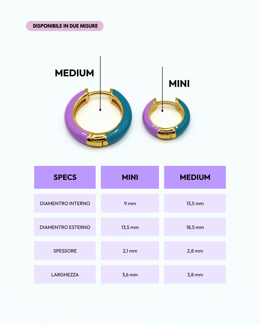 Orecchino HOOP COLOR - Lilac - MOOPSCL-LILACmini