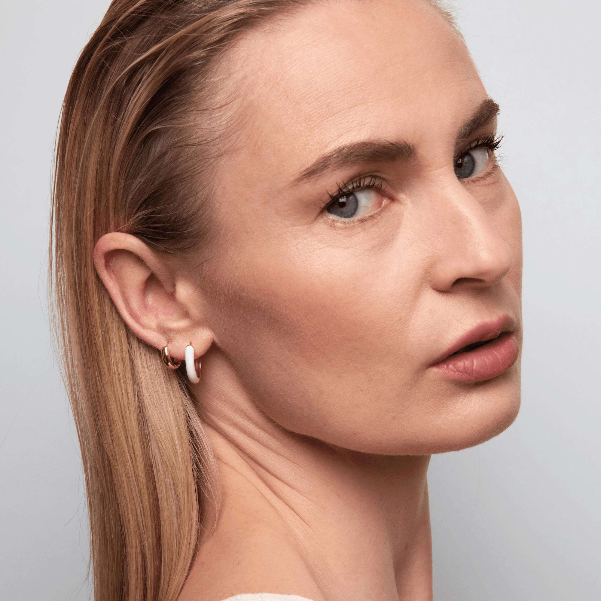 Orecchino HOOP DUAL - White