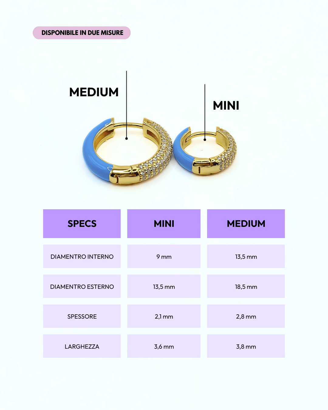 Orecchino HOOP GEMS - Aqua - MOOPSGEMS - AQUAmini