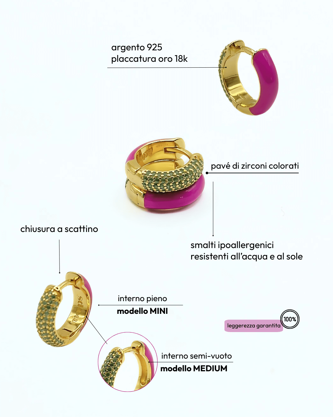 Orecchino HOOP GEMS - Berry - MOOPSGEMS - BERRYmini