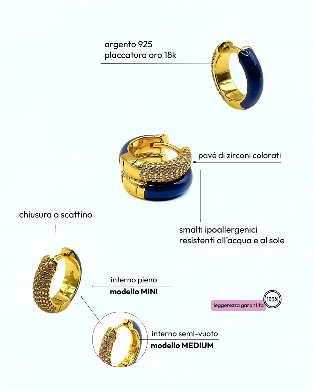 Orecchino HOOP GEMS - Dusk - MOOPSGEMS - FDUSKmini