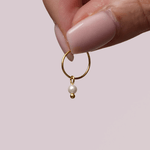 Orecchino HOOP MINI SLIM - Perla - MOOPS2