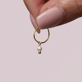 Orecchino HOOP MINI SLIM - Perla - MOOPS2