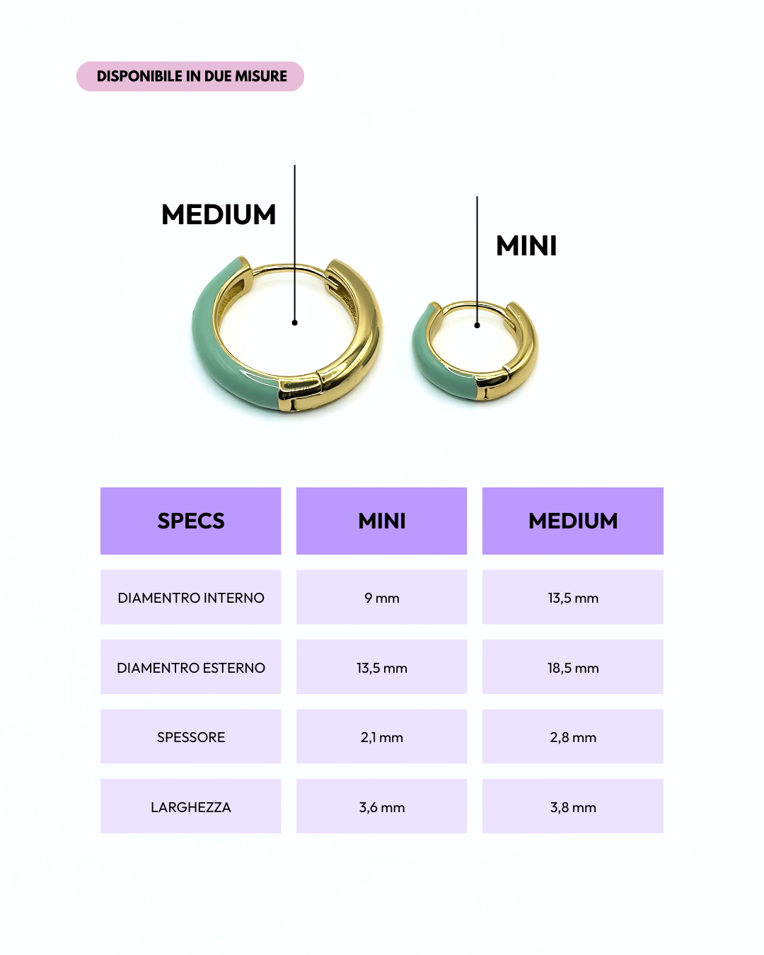 Orecchino HOOP NEUTRAL - Dual Mint - MOOPSNEU - DMmini