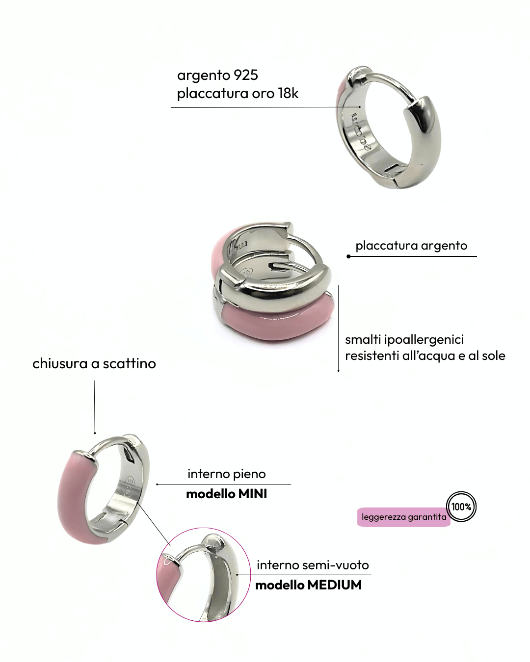 Orecchino HOOP NEUTRAL - Dual Rose - MOOPSNEU - DRmini