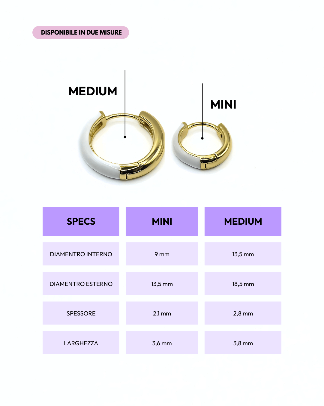 Orecchino HOOP NEUTRAL - Dual White - MOOPSNEU - DWmini