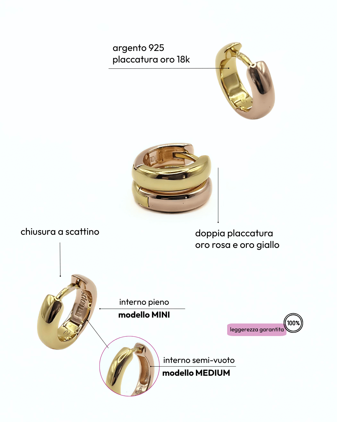 Orecchino HOOP NEUTRAL - RoseGold - MOOPSNEU - RGmini