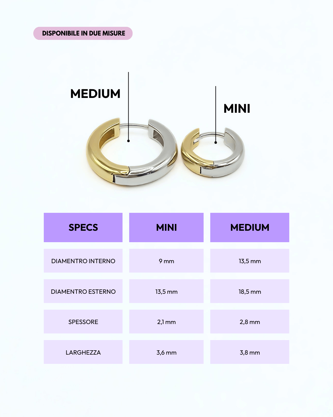 Orecchino HOOP NEUTRAL - WhiteGold - MOOPSNEU - WGmini