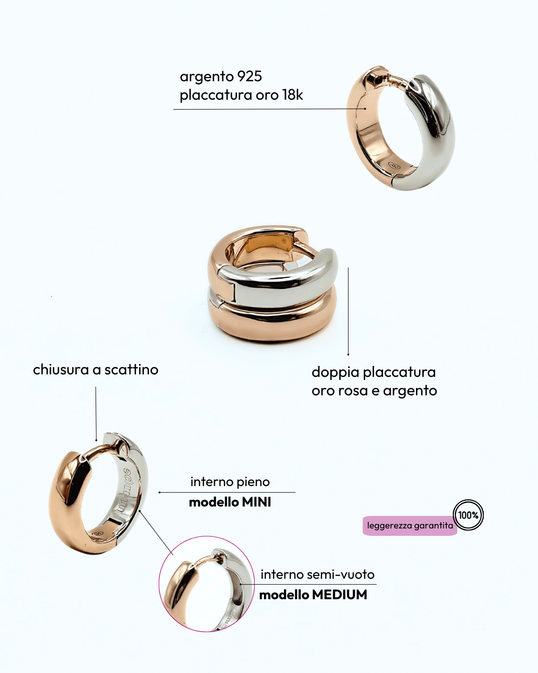 Orecchino HOOP NEUTRAL - WhiteRose - MOOPSNEU - WRmini