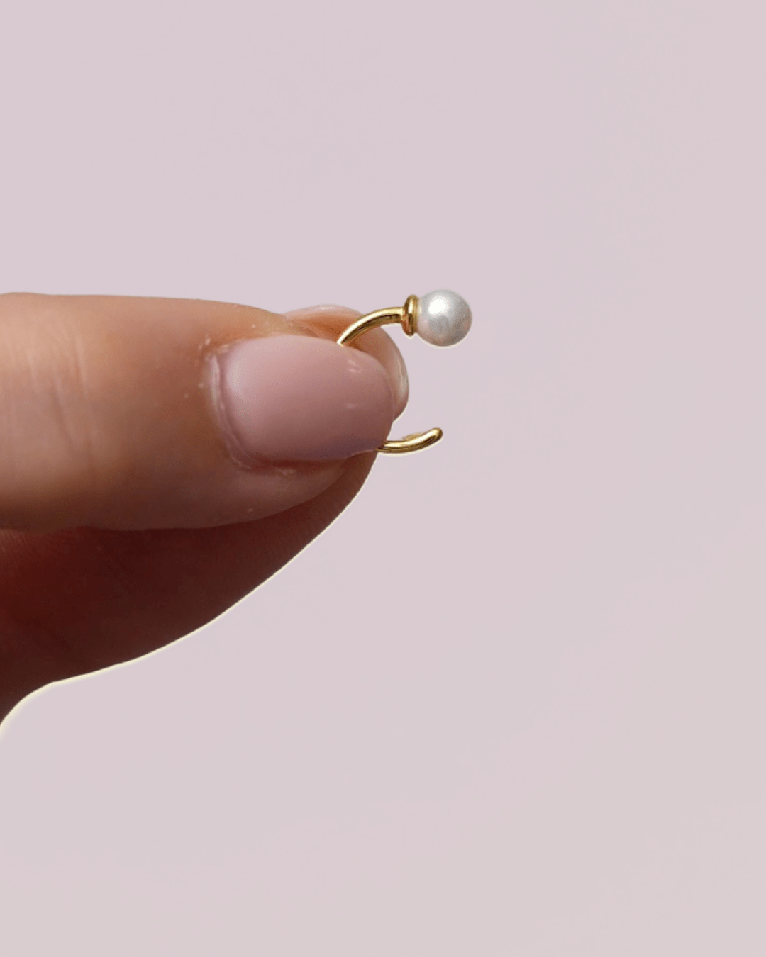 Orecchino LOOP BALL - Perla - MOOPS2