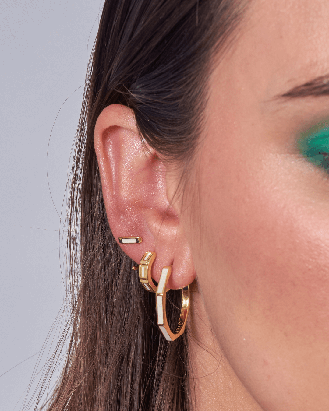 Orecchino LOOP BAR - White - MOOPSLOOP - BAR - W