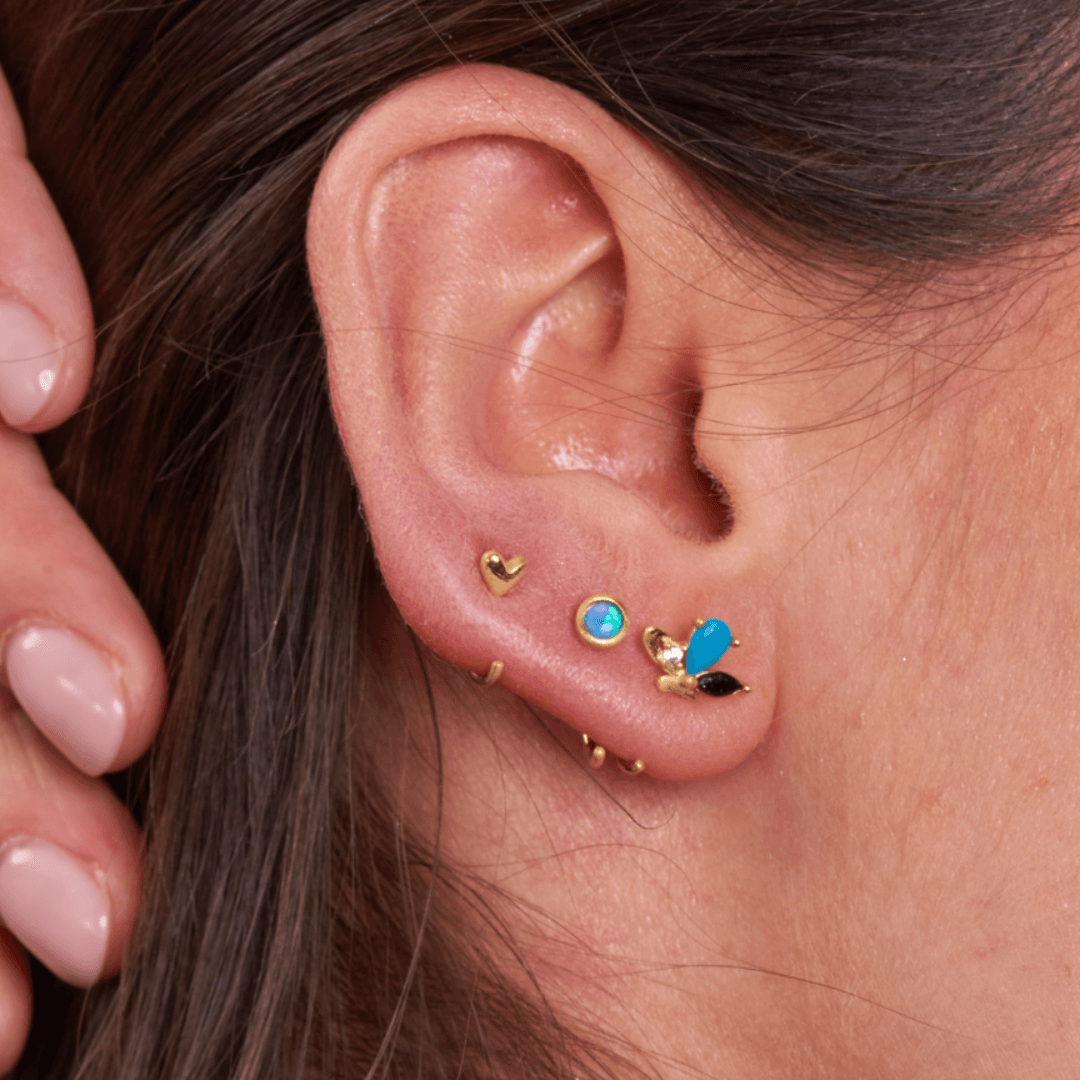 Orecchino LOOP BUTTERFLY - Blue Black - MOOPSLOOP - BUTTBB