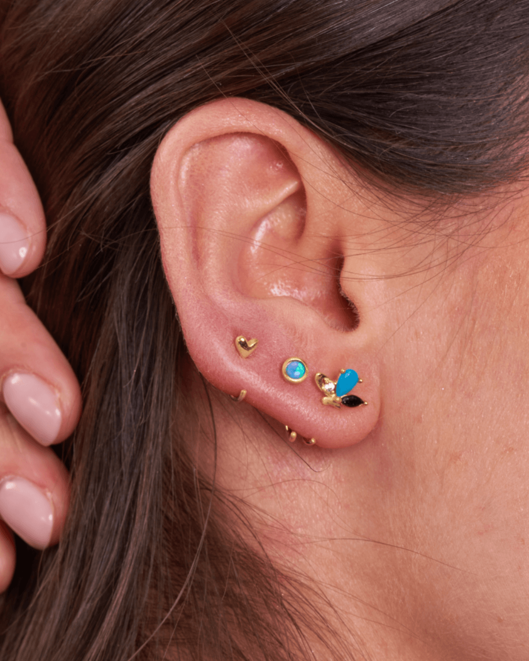 Orecchino LOOP BUTTERFLY - Blue Black - MOOPSLOOP - BUTTBB