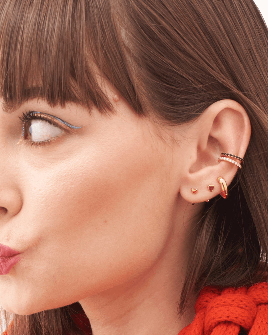 Orecchino LOOP HEART - Ruby - MOOPSLOOP - HR