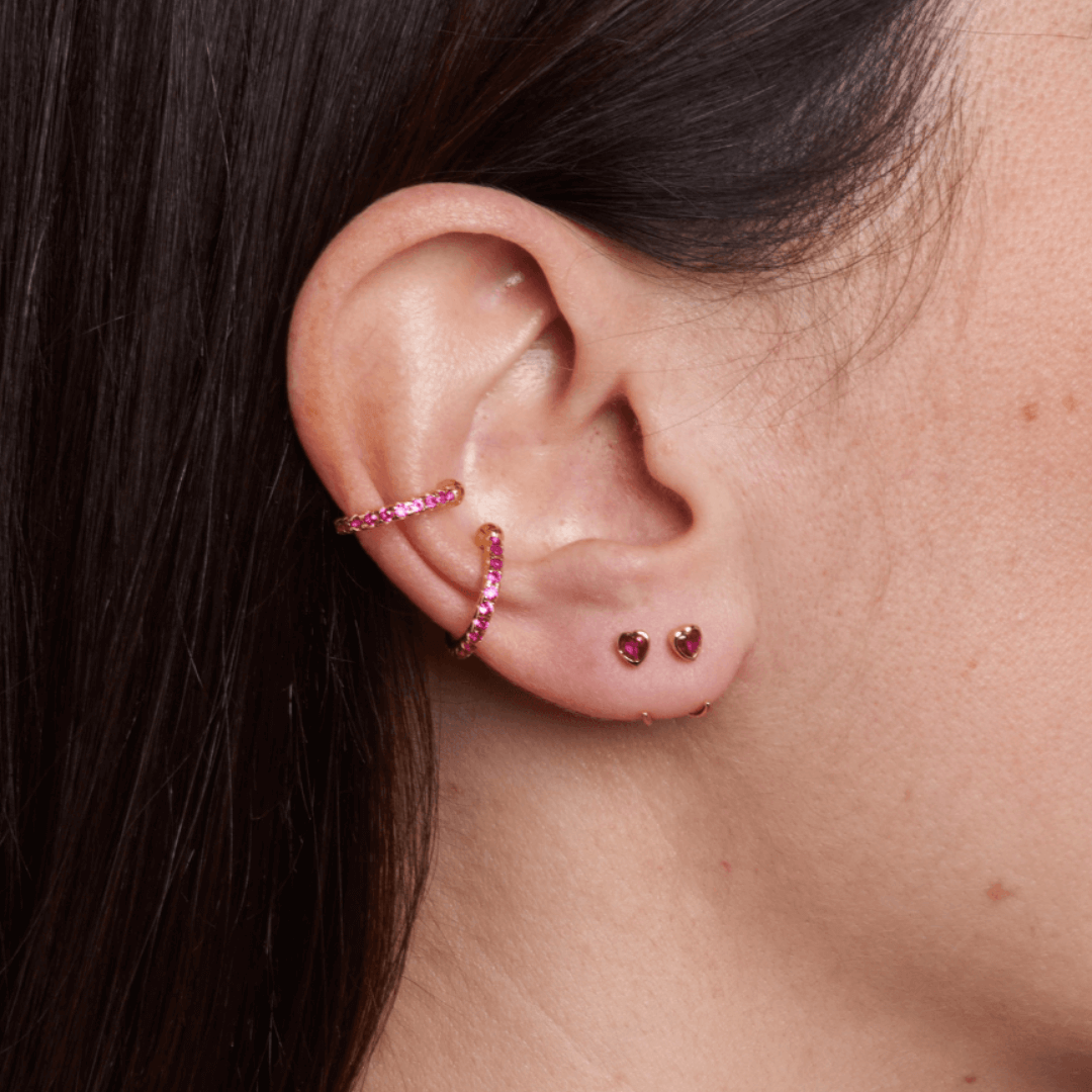 Orecchino LOOP HEART - Ruby - MOOPSLOOP - HR