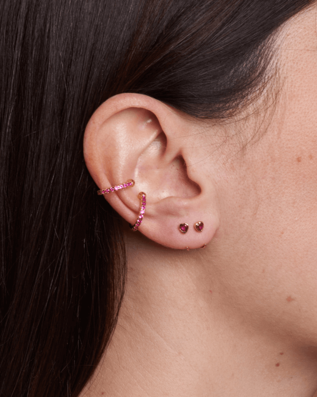 Orecchino LOOP HEART - Ruby - MOOPSLOOP - HR