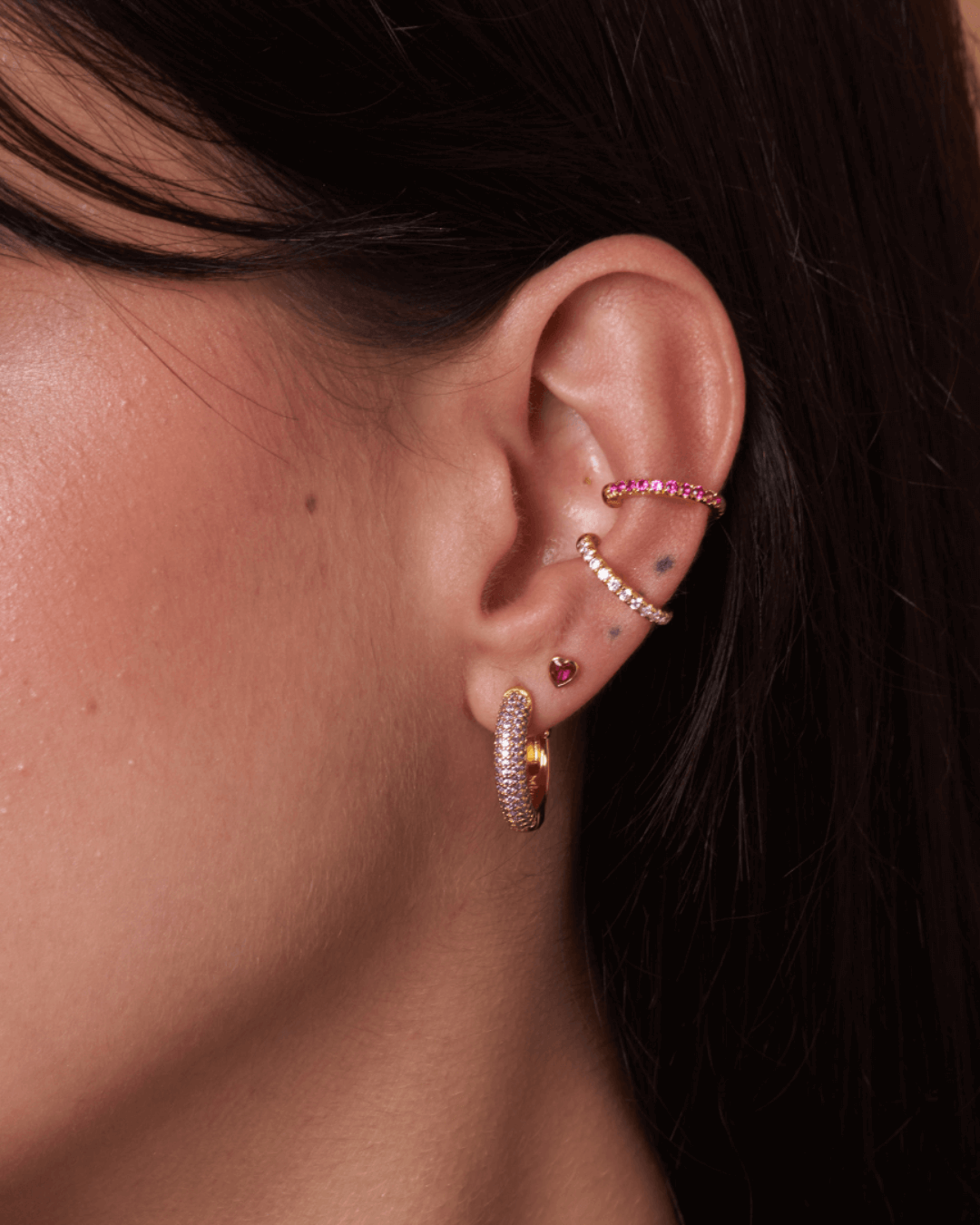 Orecchino LOOP HEART - Ruby - MOOPSLOOP - HR